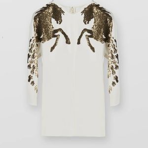 Chloe horse-embroidered top NWT